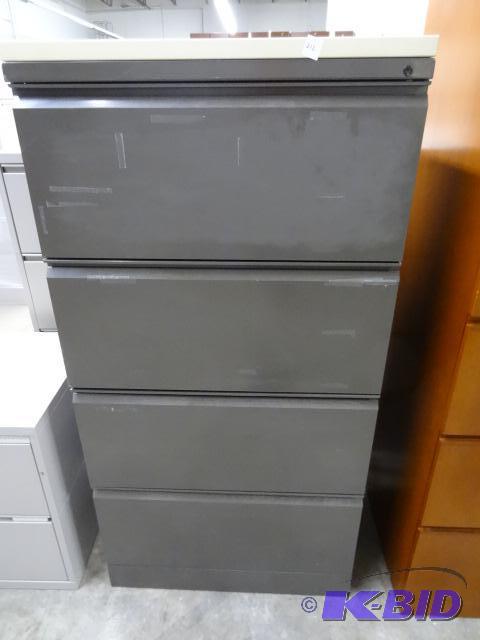 lot 212 image: metal 4 drawer lateral file cabinet. 30x18x60...