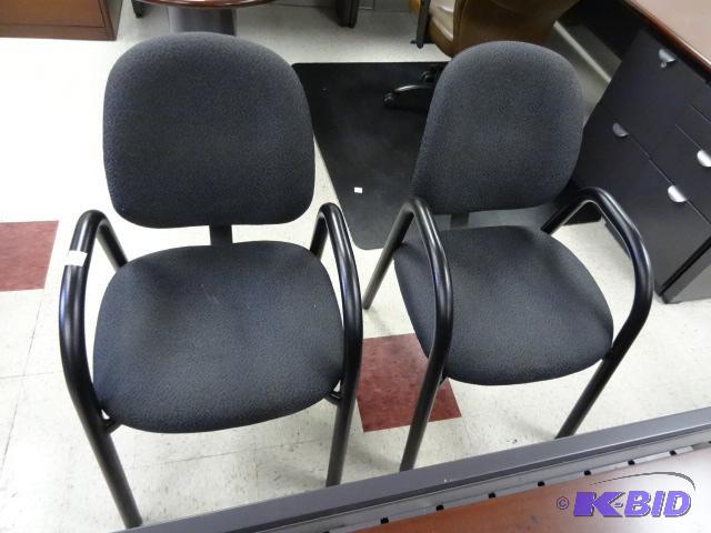 lot 26 image: 2 matching metal framed office chairs...