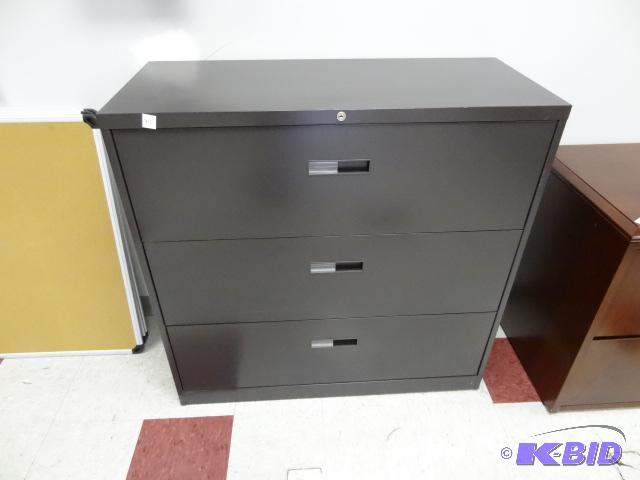 lot 47 image: 42" metal 3 drawer lateral file...