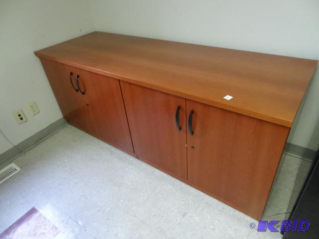 lot 62 image: 4 drawer wood credenza. 72 x 25 x 29...