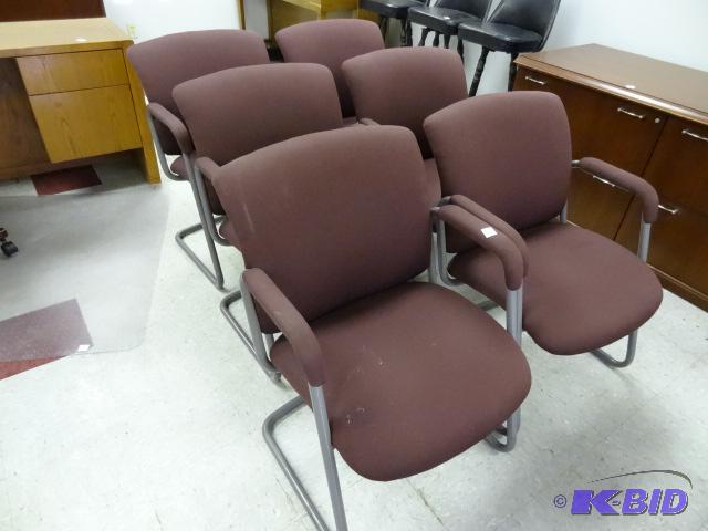 lot 67 image: 6 matching metal framed side chairs....