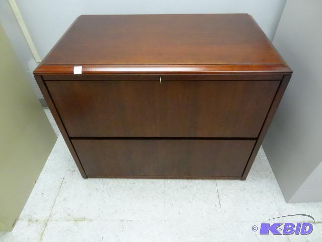 lot 75 image: wood 2 drawer lateral file. 38x22x30...