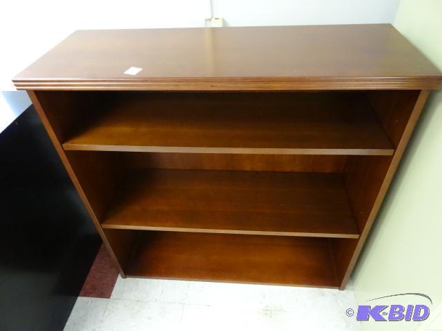 lot 82 image: wood book shelf . 2 adjustable shelves. 36x13...
