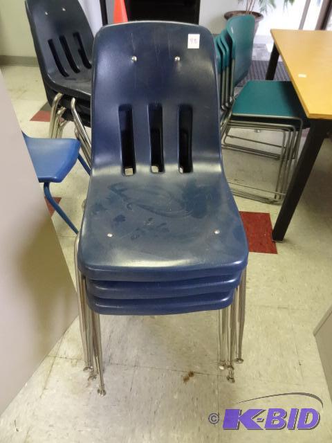 lot 88 image: 4 metal framed student chairs...