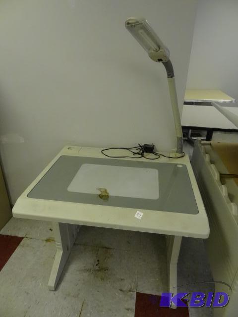 lot 97 image: poly frame tracing table 34x27x29...