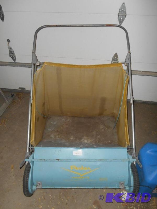lot 301 image: Parker Walk Behind Lawn Sweeper. Made in USA...