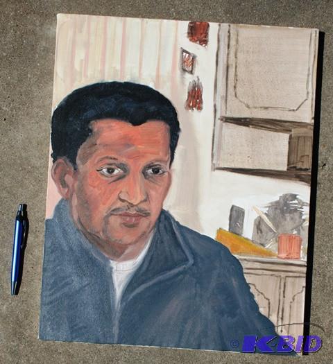lot 3076 image: Original portrait. Oil on canvas...