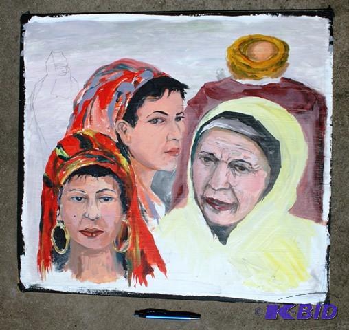 lot 3077 image: Original Acrylic Moroccan scene...