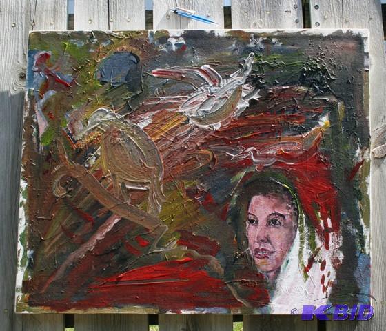 lot 3094 image: Original Acrylic on canvas. Bunazir Butu...