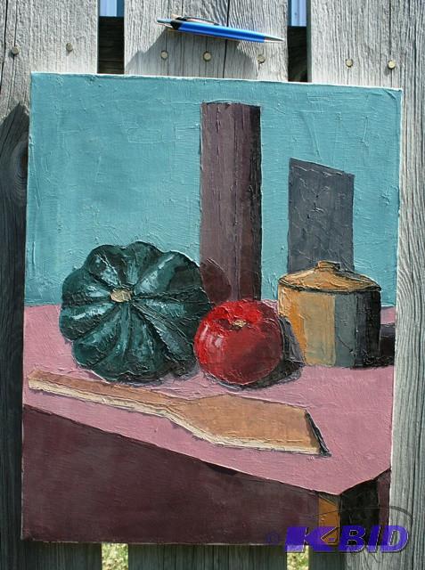 lot 3105 image: Original oil on canvas. Still life. Signed by...