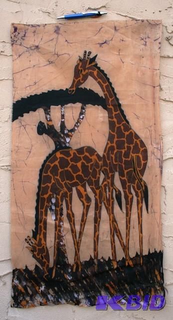 lot 3127 image: Original African hand painted animal scene. U...
