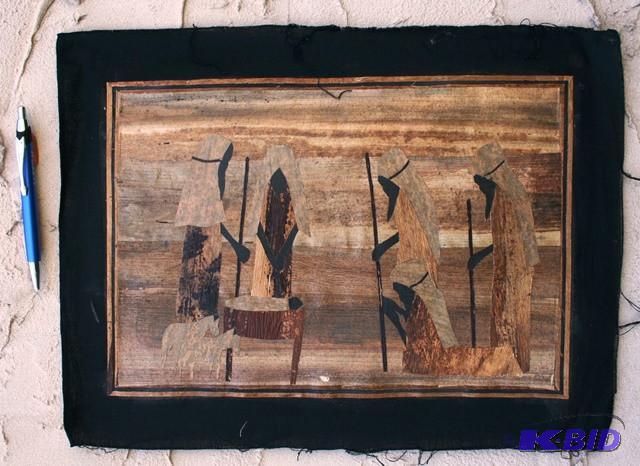 lot 3130 image: Original African collage art. Unknown artist....
