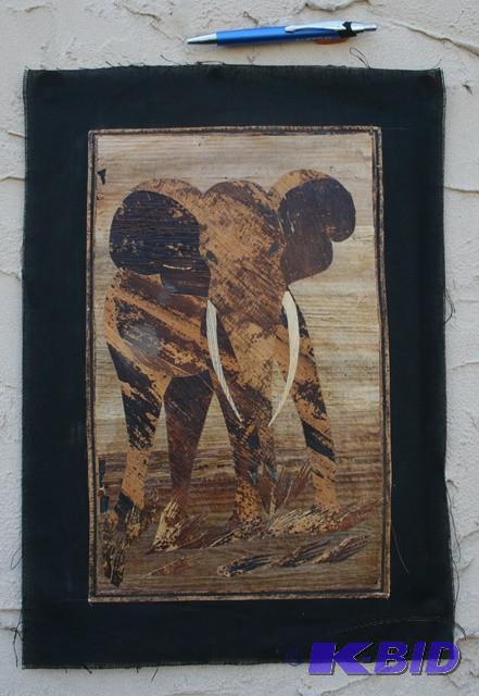 lot 3131 image: Original African collage art. Unknown artist....