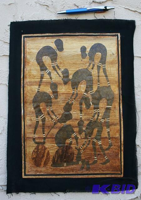 lot 3132 image: Original African collage art. Unknown artist....