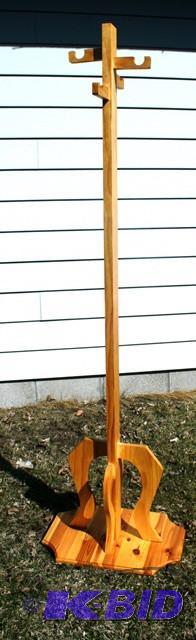lot 3179 image: Designer coat rack. Solid wood....