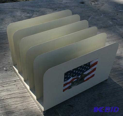 lot 3195 image: Metal letter organizer....