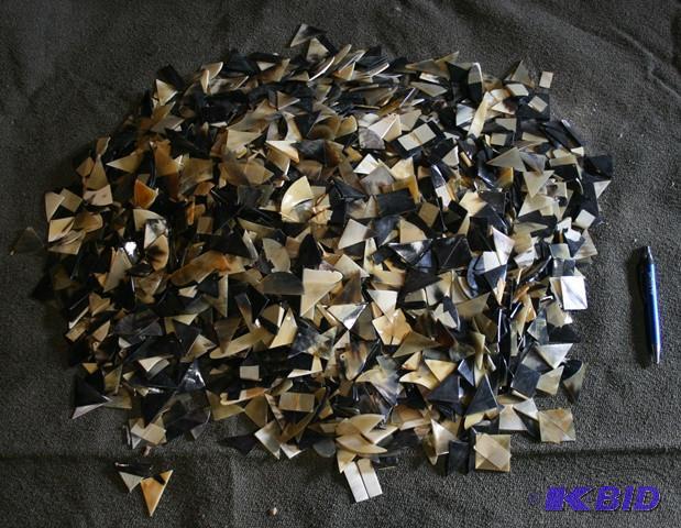 lot 3279 image: Natural polished cow horn in different geomet...