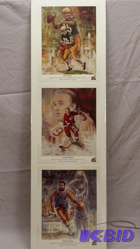 3 Lithographs on poster board 9 x 11.5&quot ...