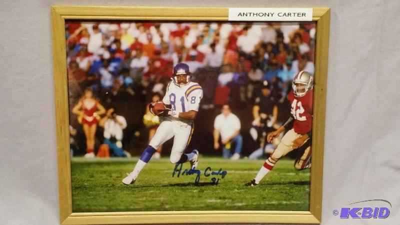 Signed 8 x 10 framed photo of Anthony Carter...