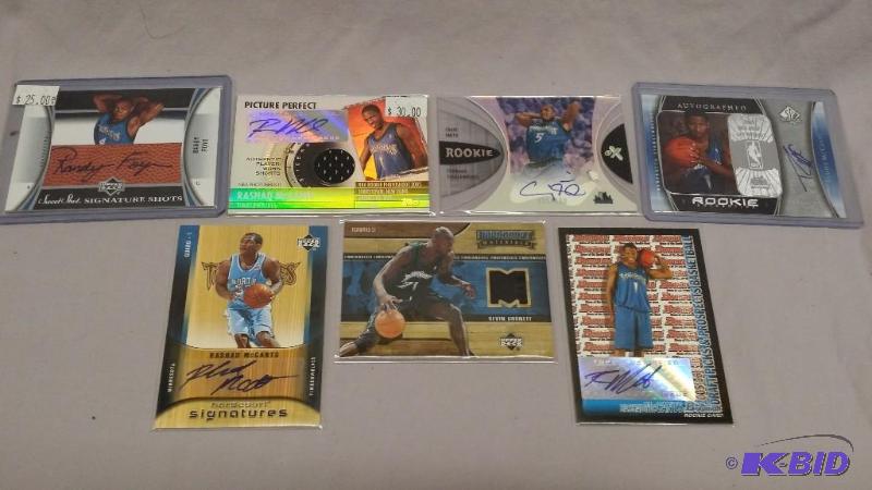Minnesota Timberwolves cards, some signed inc...