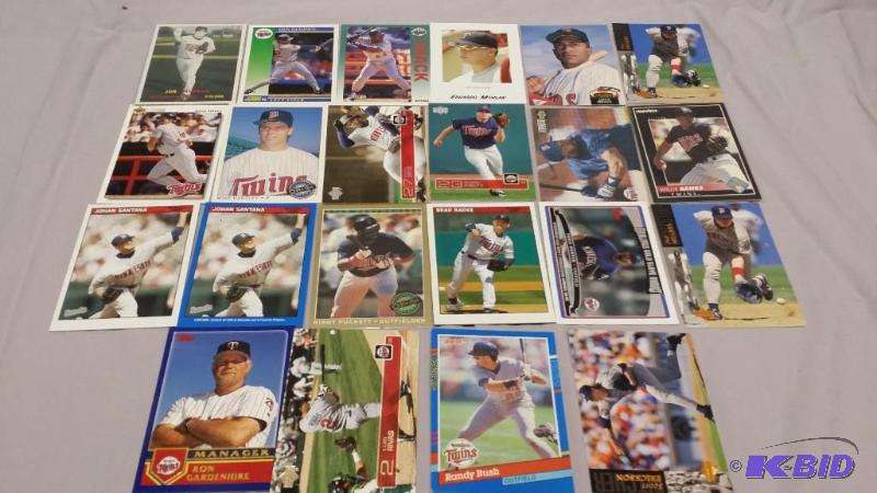 22 Twins baseball cards including names like...