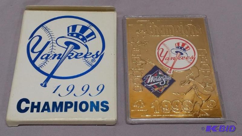 22K gold Upper deck 1999 World Champions Yank...