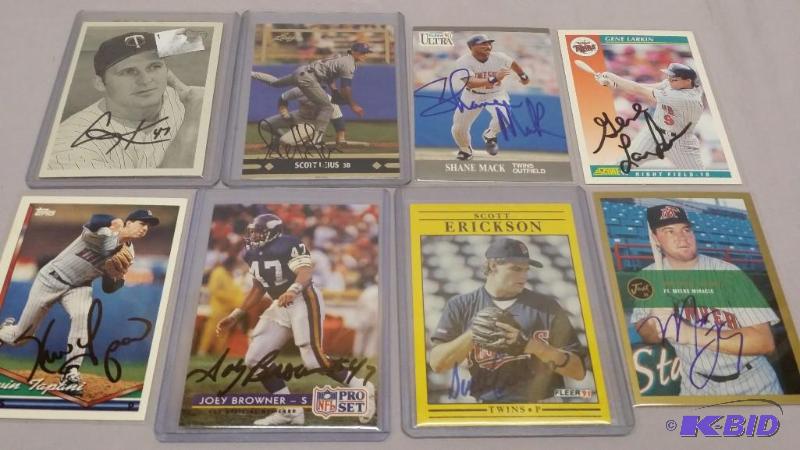 8 Signed Minnesota cards including Kevin Tap...