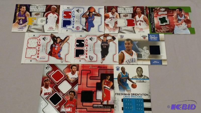 10 NBA Basketball Jersey cards...