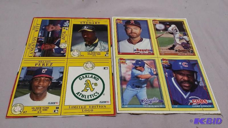 Cut out cards from Topps and Fleer...
