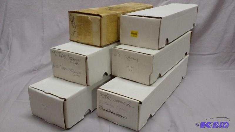 6 Boxes of un searched cards mostly Baseball,...