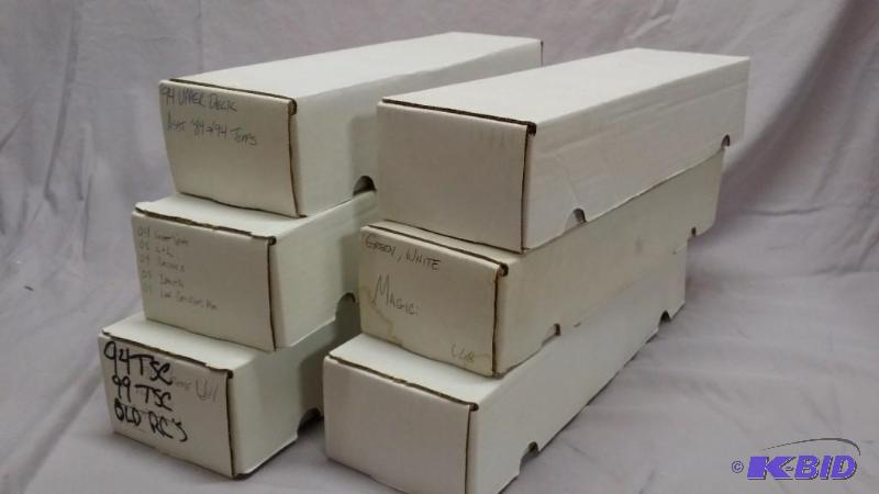 6 Boxes of un searched cards mostly Baseball,...