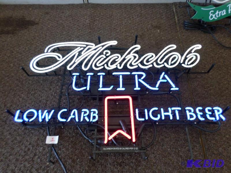 Michelob Ultra Neon Light, Works, 120Volt, Me...