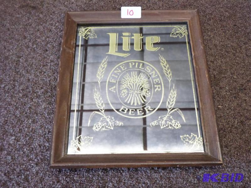 Miller Lite Mirrored Sign, Measures 15&quotx...
