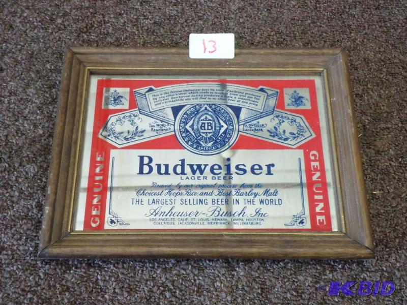 Budwesier Beer Mirrored Sign, Measures 11&quo...