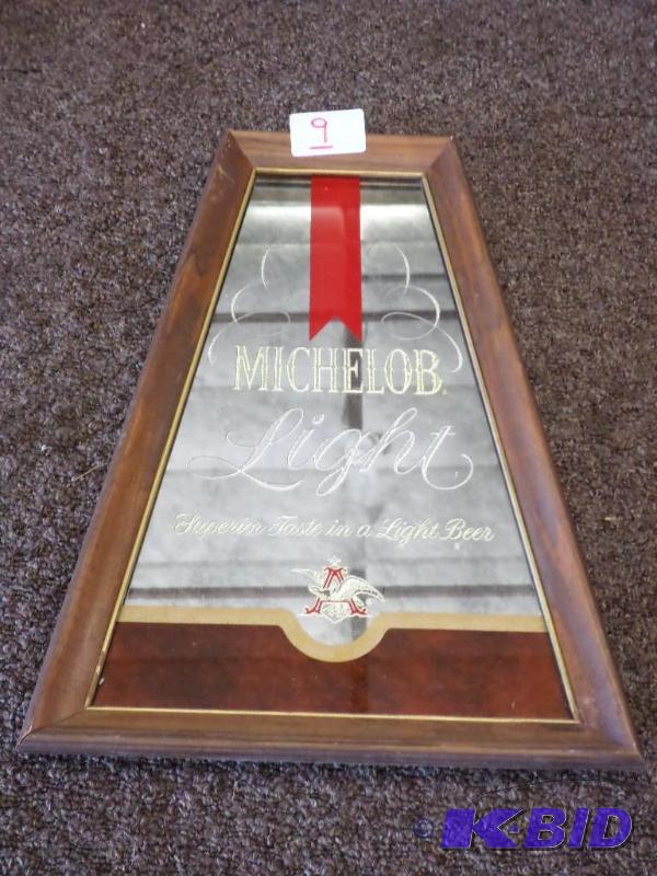 Michelob Light Mirrored Sign, Measures 14&quo...