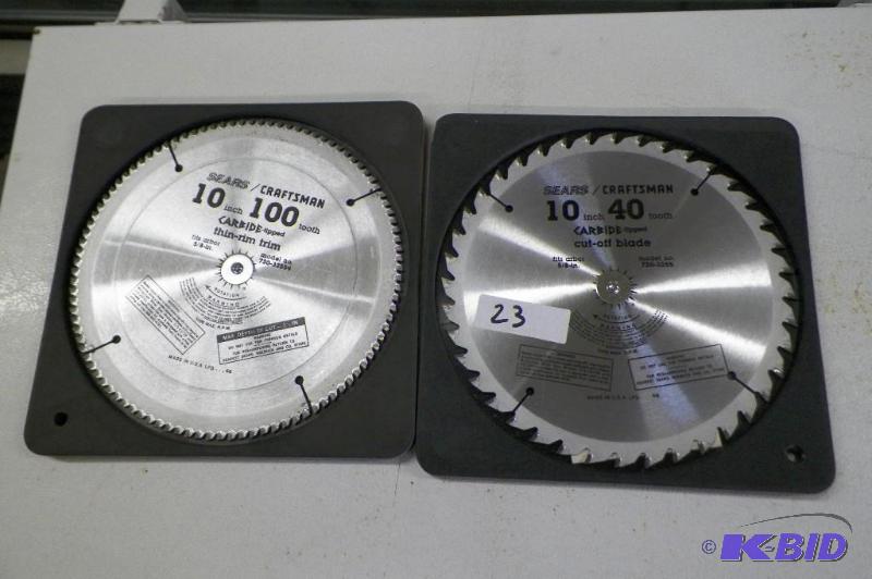 lot 23 image: 2 Sears Craftsman 10 inch Saw Blades New