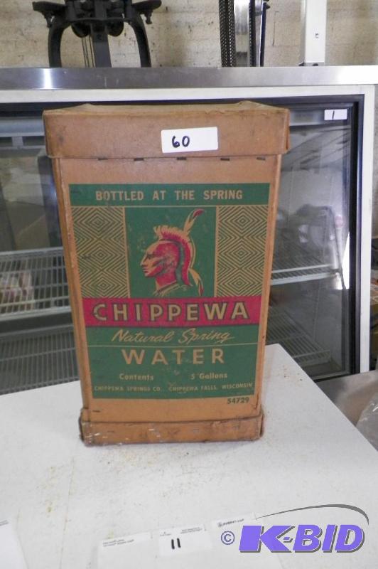 lot 60 image: Chippewa Springs 5 Gallon Water Bottle Box- Box Only