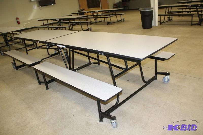 lot 110 image: AMTab II American Folding Rollaway tables- se...