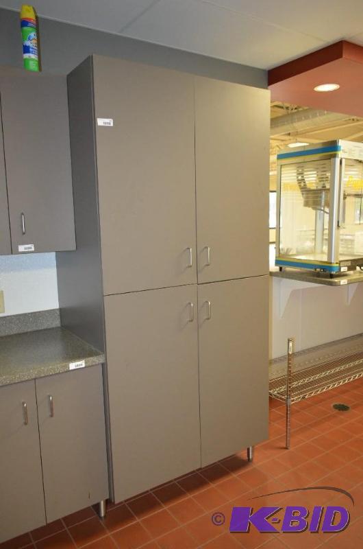 lot 137 image: Tall wood cabinet-double doors &nbsp84x39x26...