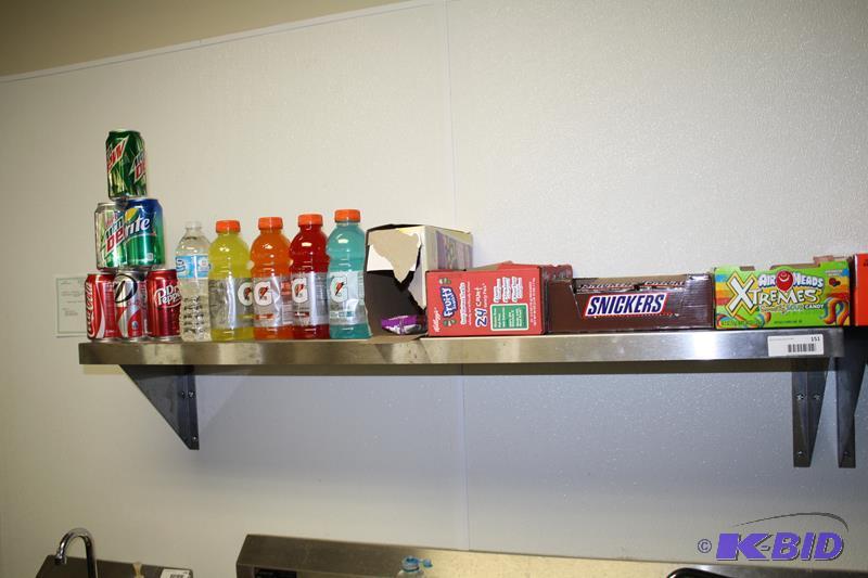 lot 151 image: Stainless steel shelf 48x12" contents no...