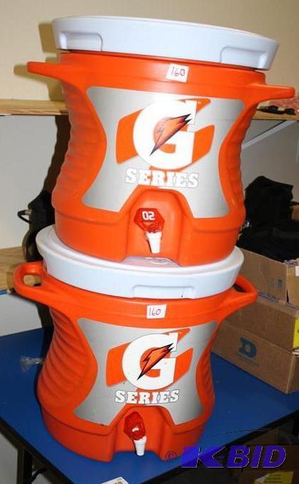 lot 160 image: 2 Gatorade Series 10 gallon coolers. &nbspBy...