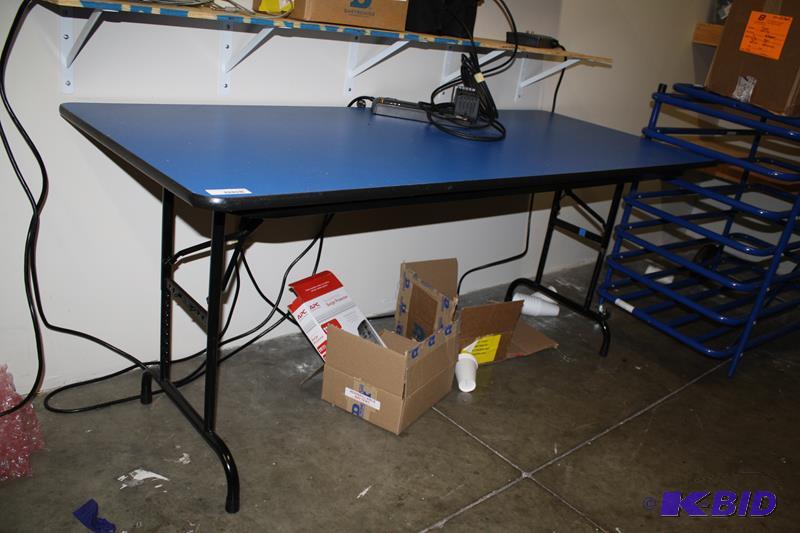 lot 170 image: Folding table 30x72" blue...
