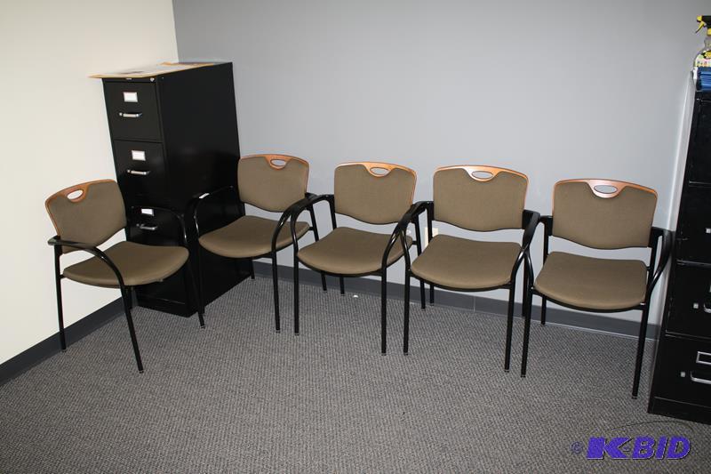 lot 182 image: Stylex - 5 green stack-able chairs...