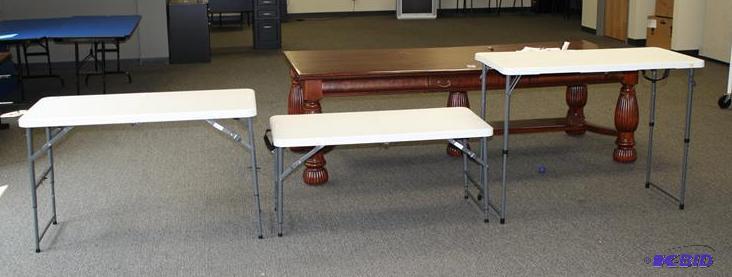 lot 189 image: 3 Lifetime folding tables 24x48 and fold to 2...