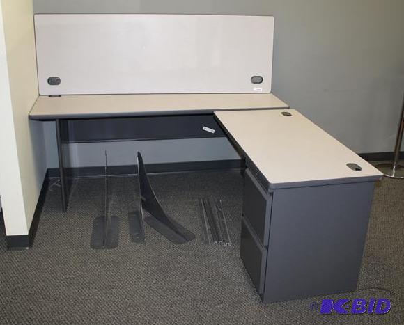 lot 191 image: Desk - file cabinet section 24x48" , des...