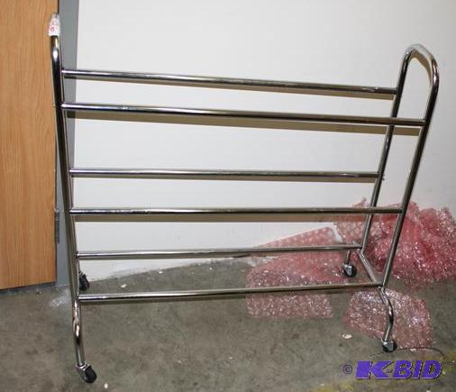lot 196 image: Chrome basketball storage rack with wheels 40...