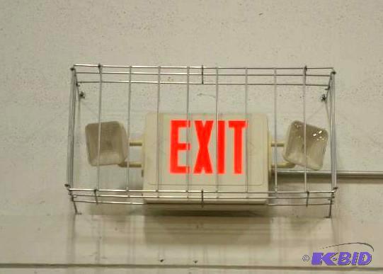 lot 209 image: 19 exit signs most with battery back up light...