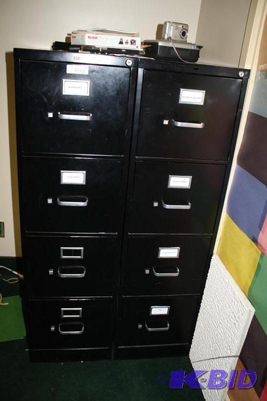 lot 231 image: 2 Hon & Staples Black Filing cabinets -. ...