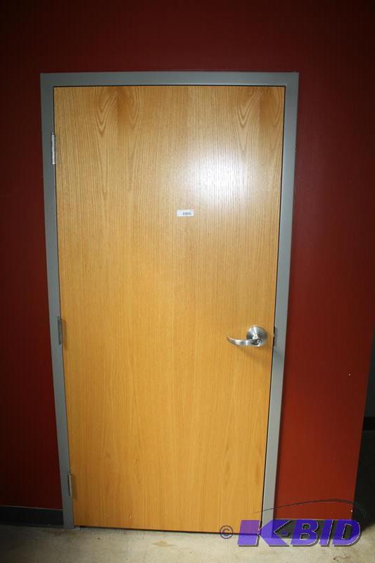 lot 273 image: Oak wood door with lock set 36x83" Pleas...