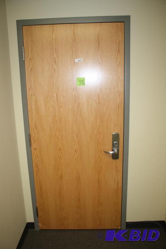 lot 290 image: Oak door 36 x 83" commercial closer, Com...